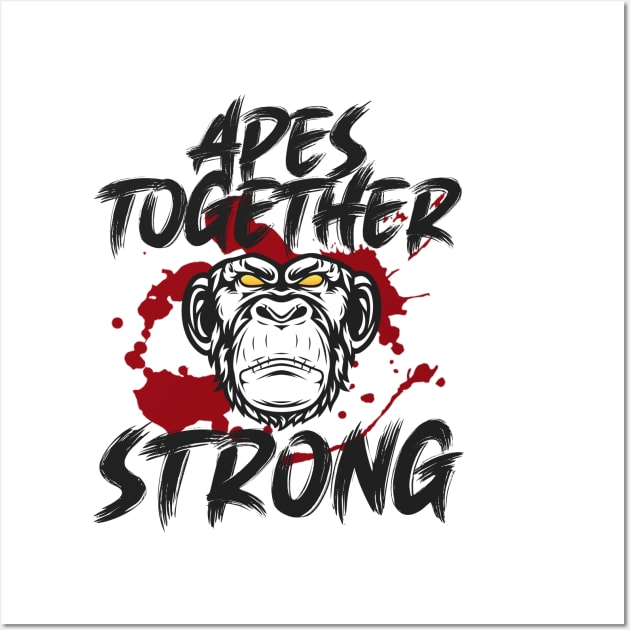 APES TOGETHER STRONG #1 V3 Wall Art by RickTurner